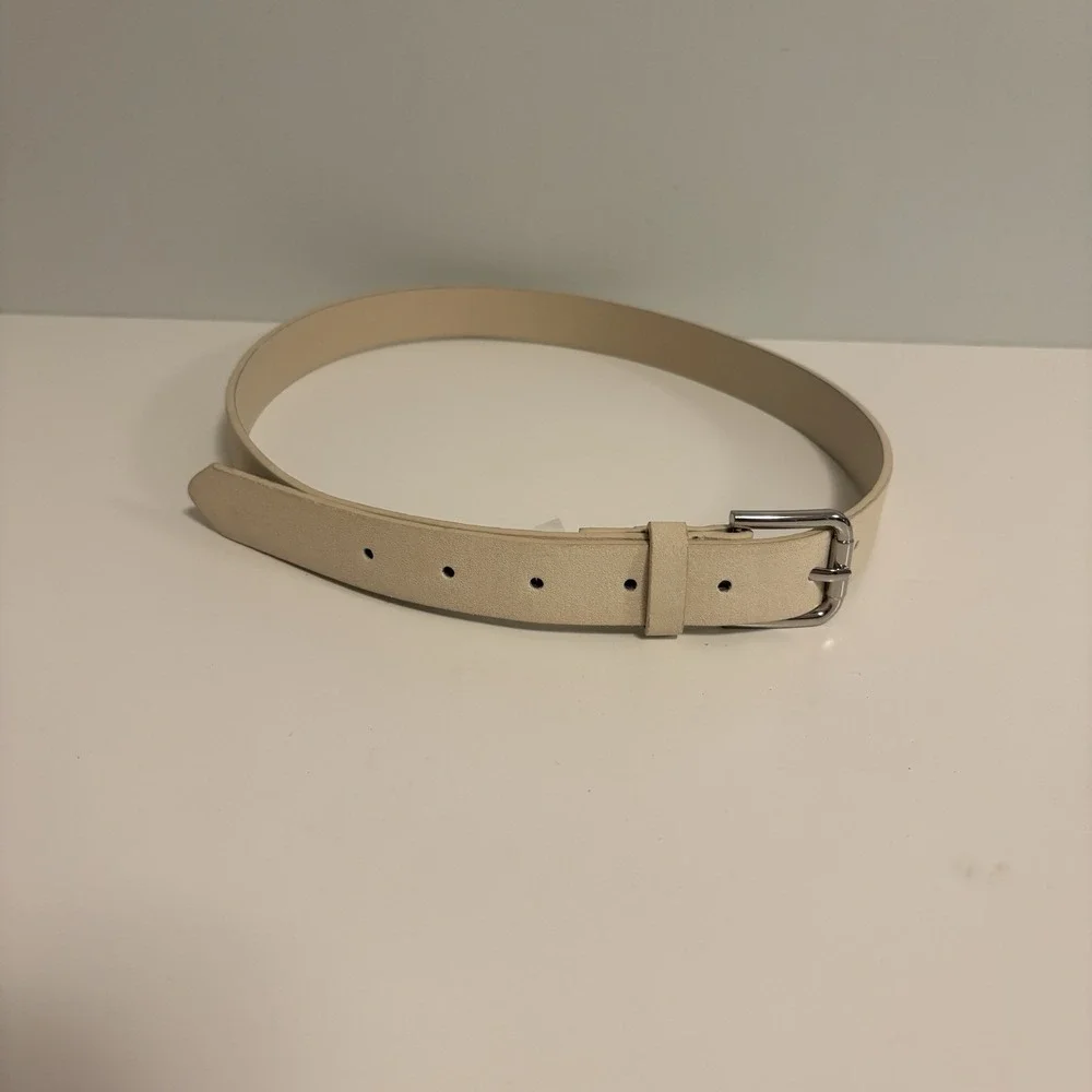 True Religion Ivory Belt Leather Horseshoe Logo Women's S/M Western